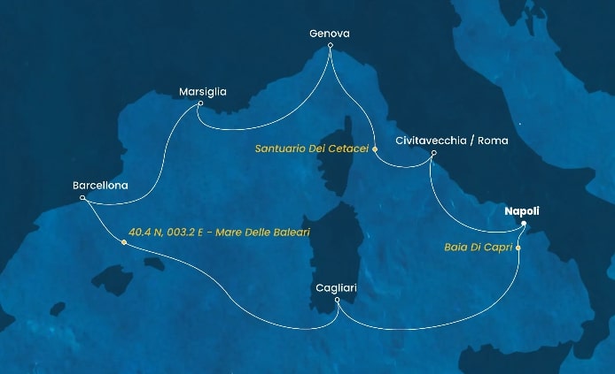 itinerario costa smeralda novembre 2024