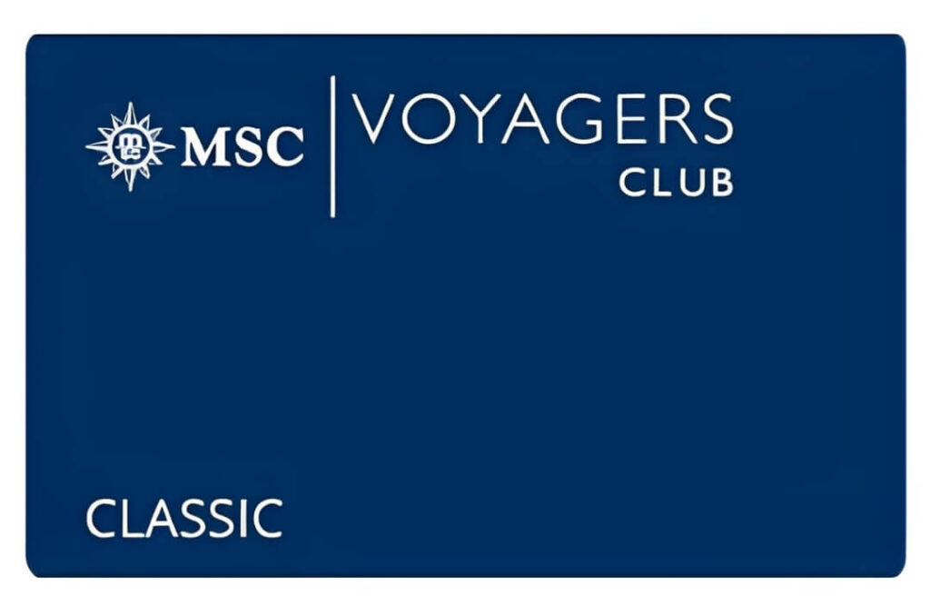 Carta Classic di MSC Voygers Club