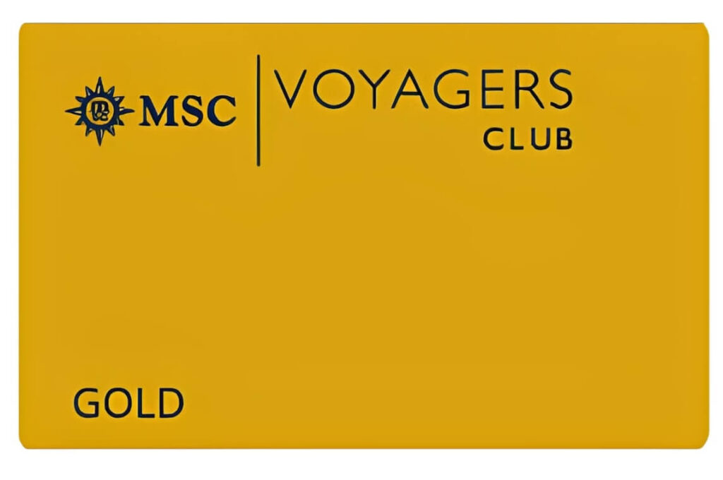 Carta Gold di MSC Voygers Club